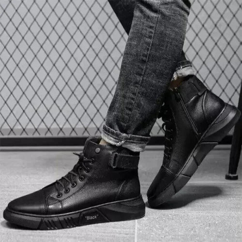 Black leather boots sale online